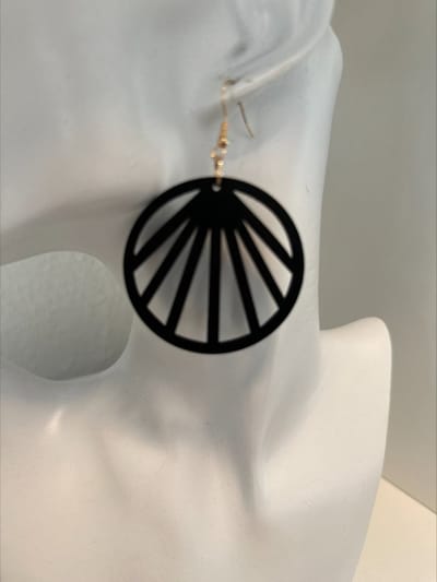 Vintage oorhangers rond met strepen | Make up | Parfum | Moederdag | Verjaardagscadeau| Cadeautje| Valentijnsdag| Kado | sieraden | vaderdag | oorbellen | oorsieraden