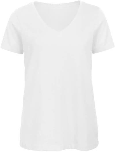 Dames-T-shirt met V-hals B&C Organic Inspire