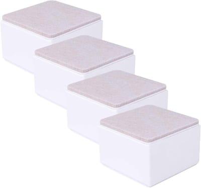 Verhoog uw meubels met zelfklevende verhogers van 8 cm van koolstofstaal, ideaal voor bedden, banken en kasten, ondersteunt tot 9 kg