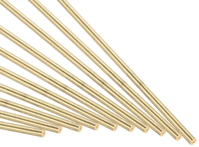 Messing Ronde Stangen 2mm x 300mm - Stevige Asstangen voor DIY Projecten, Modelbouw en Hobby's - Verpakking van 10 Stuks