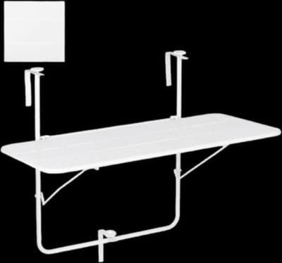 Mica Decorations Balkon Tuin Tafel - 88x51x67 cm - Ijzer - Wit