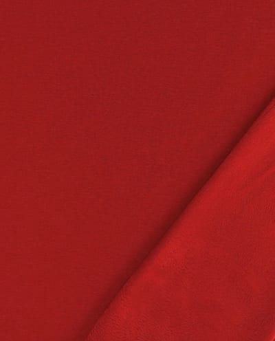 Alpen Fleece Stof Uni per Meter – Rood – Warm & Zacht – Met Fleece Binnenkant – Voor Hoodies, Joggingbroeken & Loungewear