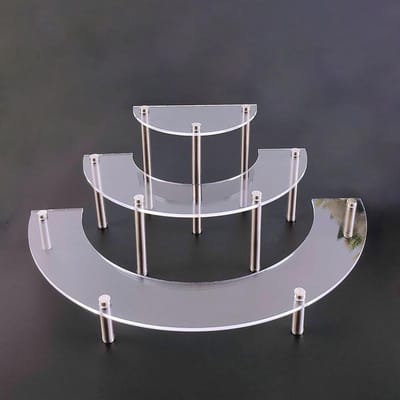 3 Lagen Verwijderbare Acryl Taart Display Standaard voor Feest Ronde Cupcake Houder Bakvorm Bruiloft Verjaardagsfeest Decoratie gray