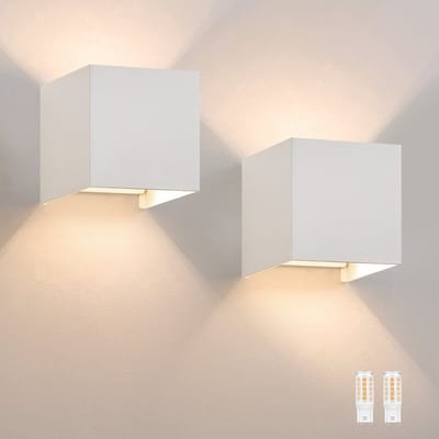 NETTLIFE Wandlamp LED - 2 stuks - wit - G9 - up down Licht - Geschikt voor binnen en buiten - IP65 - warm wit 3000K - Wandlampen voor tuin