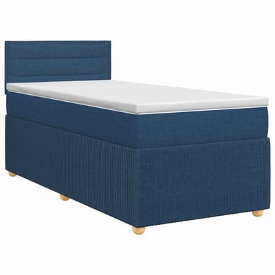 vidaXL - Boxspringbed - met - matras - met - hoofdeinde - Blauw - 100 - x - 200 - cm - Stof
