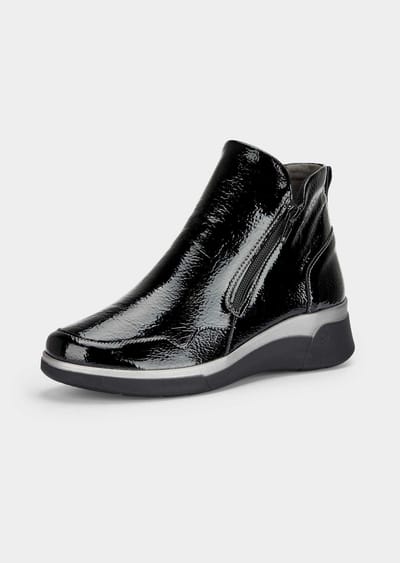 Enkellaarsjes in laklook - zwart - Gr. 36 van Goldner Fashion