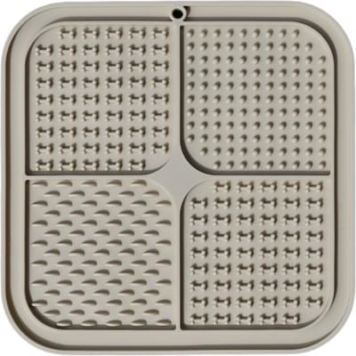 Likmat hond - Anti schrokbak hond - Slowfeeder hond - Voerbak hond - Denkspel hond - Voerpuzzel - Antischrok voerbak - likmat hond met zuignap - Likmat kat - Beige - Trimmi
