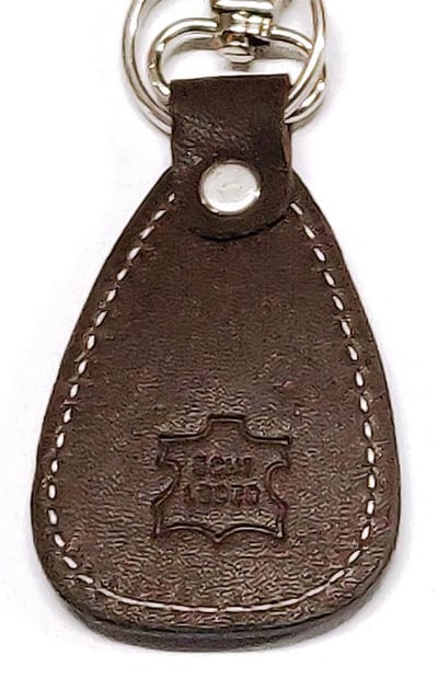 Rojafit Luxe Lederen Sleutelhanger - Echt Leder - Bruin - ( Afmeting +/- 7 x 4,5 cm.)