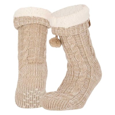 Dames huissokken - Anti slip - Medium beige - 36/41