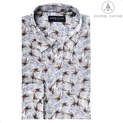 Blouse 1230 camel/wit print LM Chris Cayne - maat M