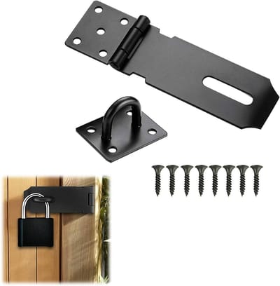 Heavy Duty Deur Hangslot Hasp met Roestvrij Stalen Vergrendeling - Schuur Deurslot met Hangslot - Hangslot Hasp en Nietjes - Latch Voor Houten Deuren