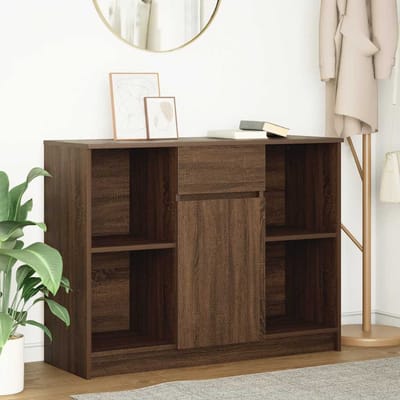 vidaXL - Dressoir - met - lade - 101x35x76 - cm - spaanplaat - bruin - eikenkleurig