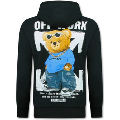 Oversized Hoodie Heren met Capuchon - Off Work - Dik Geweven - 5989 - Zwart