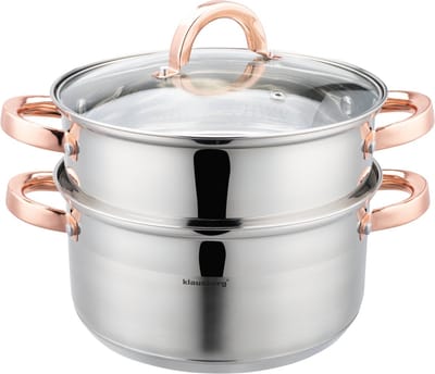 Klausberg 7731 - stoompan - 3 delig - 22 cm - rvs - alle warmtebronnen
