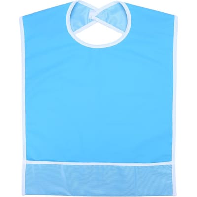 Waterdichte Volwassen Ouderen Maaltijdslabbetje Kledingbeschermer Eethulp (Hemelsblauw) 45*65cm