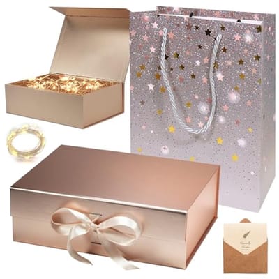 Vouwbare Geschenkdoos met Deksel - Grote Set voor Verjaardag, Trouwerij, Kerst en Valentijn