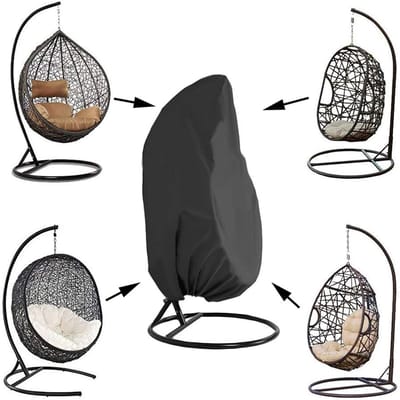 Peysaitr - Stofhoes voor hangstoel - 210D Oxford stof - waterdicht en stofdicht - outdoor eistoel schommelstoel hoes - trekkoordontwerp - zwart - 190x115cm - 1 stuk