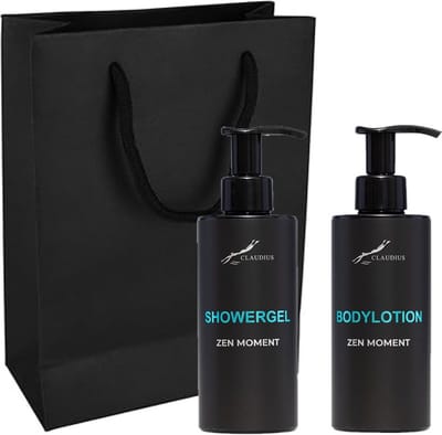 Douchepakket Zen Moment - Showergel + Bodylotion - 300 ml per fles - set van 2 stuks - met luxe gift tas - cadeau - giftset voor hem en haar