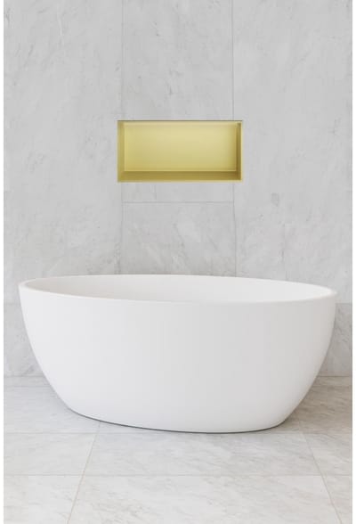 Hotbath &More BOX060L inbouwnis 30x60x10cm met verlichting geborsteld messing PVD