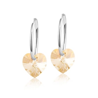 Montebello Oorbellen Claire HZ42 - Swarovski Hart - 925 Zilver Gerhod.- Ø10mm - 20mm