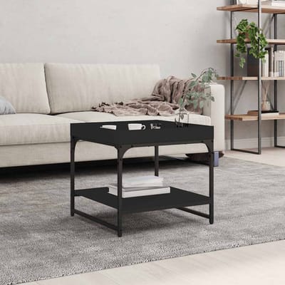 vidaXL - Salontafel - 49,5x49,5x45 - cm - bewerkt - hout - zwart