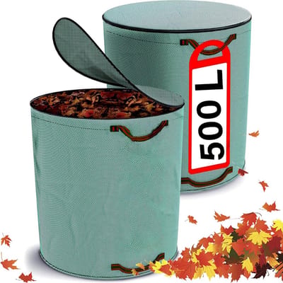 Tuinafvalzakken Set - Grofvuil Zakken - Tuinieren Opruimen - Sterk Polypropyleen - 2x 500L - Groen