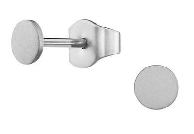 Traveller Oorbellen - Heren - Edelstaal - Zilverkleurig - Made in Germany - Rond - Duurzaam - 4 mm - 171010