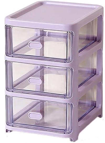 Opbergdoos met 3 Lades - Bureau-organizer - Plastic Lade-organizer - Sieraden Opbergdoos - Multifunctionele Opbergruimte - Transparant en Zichtbaar