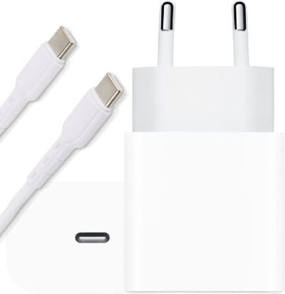 25w Fast Charger + usb C Kabel - 1 Meter - Usb C naar usb C - Snellader voor o.a S24, S23, S22, S21, S20, A8, A9 (Ultra, Plus, Lite)