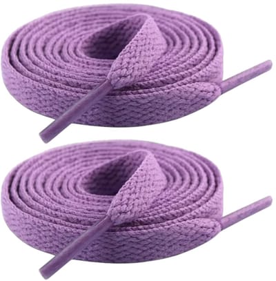 Fako Fashion - Schoenveters - Veters - Plat - 8mm - 120cm - 1 Paar - 2 Stuks - Paars