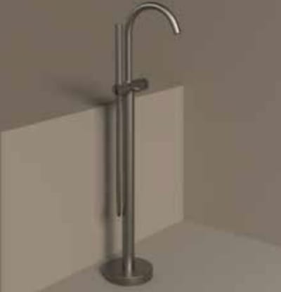 IVY Bond Badmengkraan vrijstaand met draaibare uitloop, slang 150cm en staafhanddouche Geborsteld metal black PVD