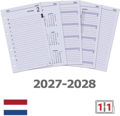 Kalpa 6221-27-28 150 x 95 mm Senior Agenda Vulling 1 Dag per Pagina NL 2027 2028