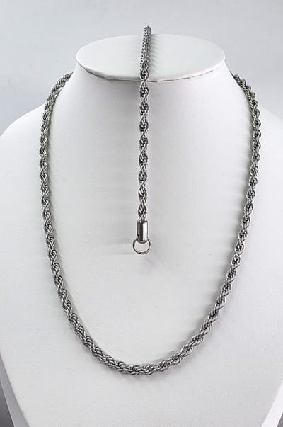 Lili 41 - Set - Halsketting - Collier L 45cm met armband L 18cm - Stalen - gevlochten - Gedraaide - zilverkleur - Br 4mm - De perfecte set om te layeren met andere (hanger)kettingen en armband, als basis voor jouw look!