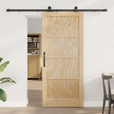 vidaXL - Schuifdeur - ORKDAL - 86 - x - 198,5 - cm - Massief - grenenhout - Naturel