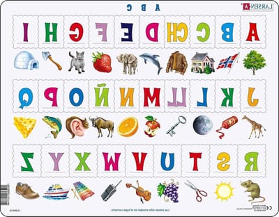 Alfabet Puzzel - Hoofdletters Puzzel - Letters Leren - Met Illustraties - 29 Stukjes - Multicolor