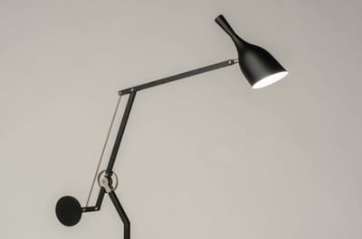 Lumidora Vloerlamp 73598 - WHEEL - E27 - Zwart - Staalgrijs - Metaal