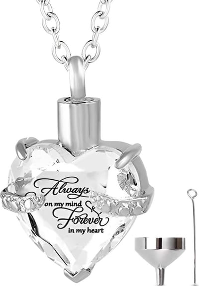 Luxe Ashanger - met Ketting - Voor As, Haren of Parfum - Assieraad - As Ketting - Gedenksieraad - Urn - Incl. As vuller en Opbergzakje - ZILVER