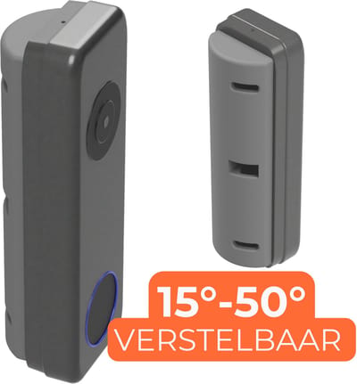 15° t/m 50° hoekbeugel wig voor Eufy camera deurbel | Geschikt voor Eufy S330/S210/S220/E340/C210/C30/C31 | Vezel-versterkt Kunststof | Inclusief schroeven
