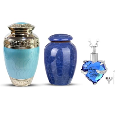 XXL Crematie Urn Set - Urn - As urn - As hanger - Mini Urn - Crematie As - As Ketting - As Bewaren - Begrafenis Urn - Herdenking Urn - Incl. Asvuller en Opbergzak