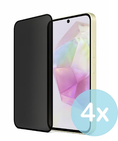 Privacy Screenprotector Geschikt voor Samsung Galaxy A35 – Anti-Gluren – Krasbestendig Gehard Glas 9H – Volledige Dekking – 4-Pack – FuturiQ
