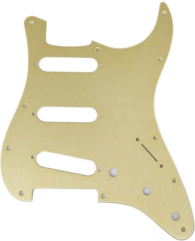 Fender 992139000 pickguard Strat®, SSS, 11 screw holes, 1-ply, gold anodized