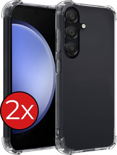 Hoesje - 2 Stuks - Geschikt voor Samsung Galaxy S23 FE - Sterk & Shockproof - Back Cover - Siliconen Case - Telefoon Hoes Shock Proof - Telefoonhoes - Transparant