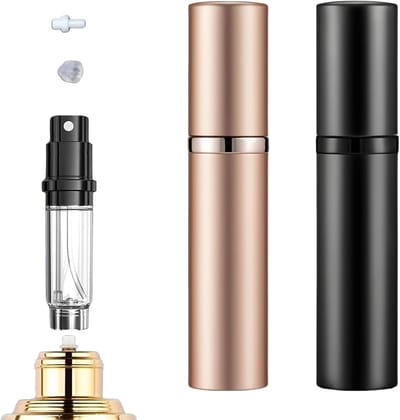 Set van 2 hervulbare parfumatomisers van 5 ml, mini parfumdispenser voor reizen, ideaal voor cologne en geurverfrissing