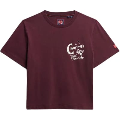 Superdry Roadside Trade Relaxed T-shirt Purple Grootte: 44