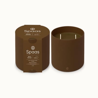 Spaas Glow Geurkaars in glas - Set van 2 kaarsen - Appel en Kaneel - circa 55u - Warm Wonder