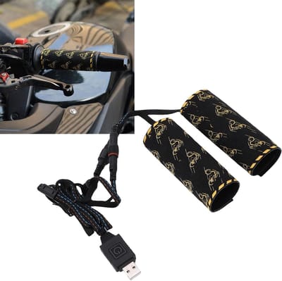 Verwarmde Motorhandvatten met 6 Temperatuurinstellingen, Snelle Verwarming, USB Aansluiting en Waterdichte Functie voor Comfortabel Rijden