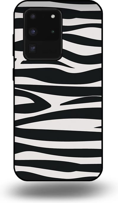 Smartphonica Telefoonhoesje geschikt voor Samsung Galaxy S20 Ultra met zebra opdruk - TPU backcover case met zebra print design - Zwart Wit geschikt voor Samsung Galaxy S20 Ultra