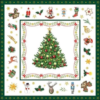 Ambiente Lunch Servetten - Christmas Evergreen White