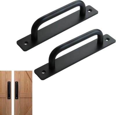 Set van 2 Zwarte Deurgrepen voor Schuifdeuren, Kastdeuren en Schuurdeuren - Dikke Aluminium Legering
