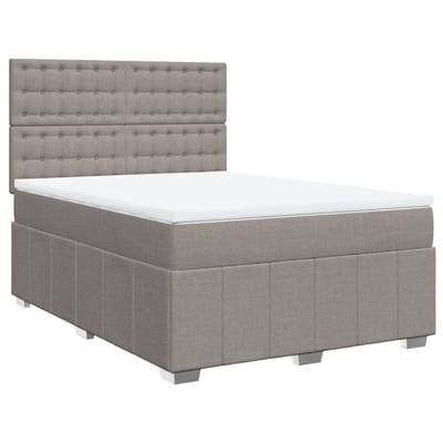 vidaXL - Boxspring - met - matras - stof - taupe - 160x200 - cm
